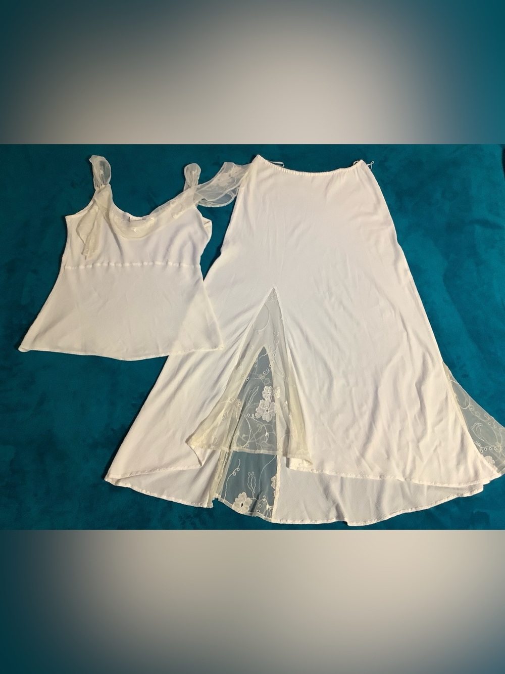 Ghost London Compressed Crepe Lace Maxi Skirt Set